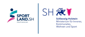 SportlandSH Logo zusammen mit dem Logo des Ministeriums für Inneres, Kommunales, Wohnen und Sport.